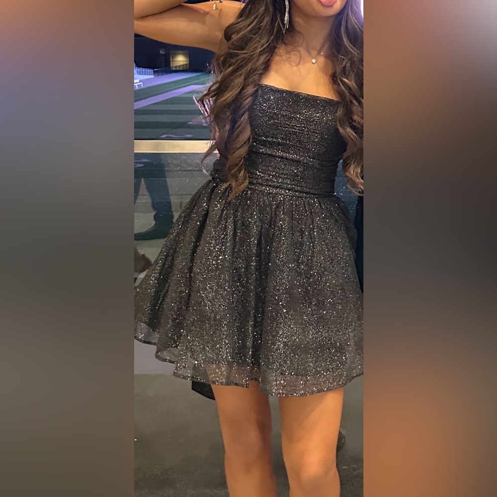BABYBOO Katrina Black Glitter Mini Dress